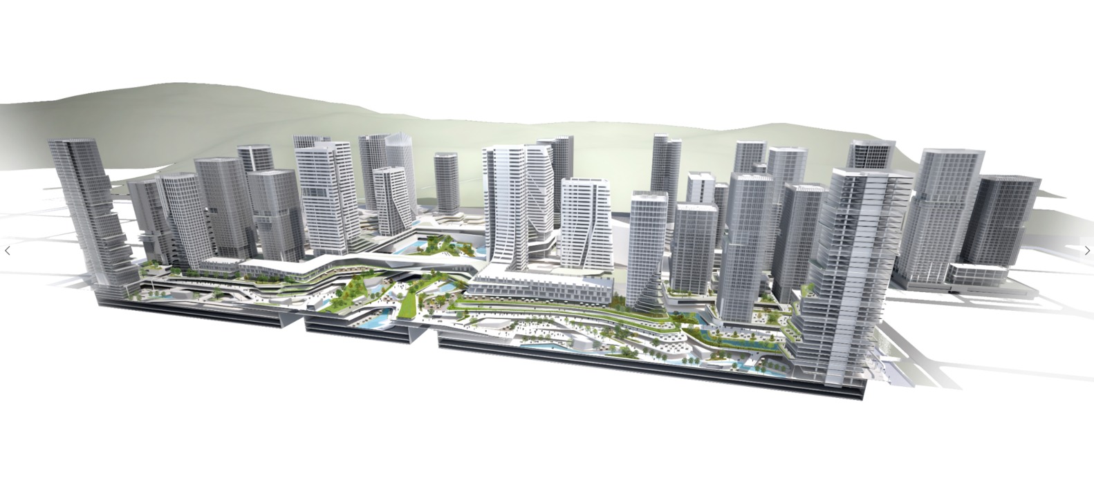 Model of the exterior design of the Hengqin Vientiane World International Commercial Complex