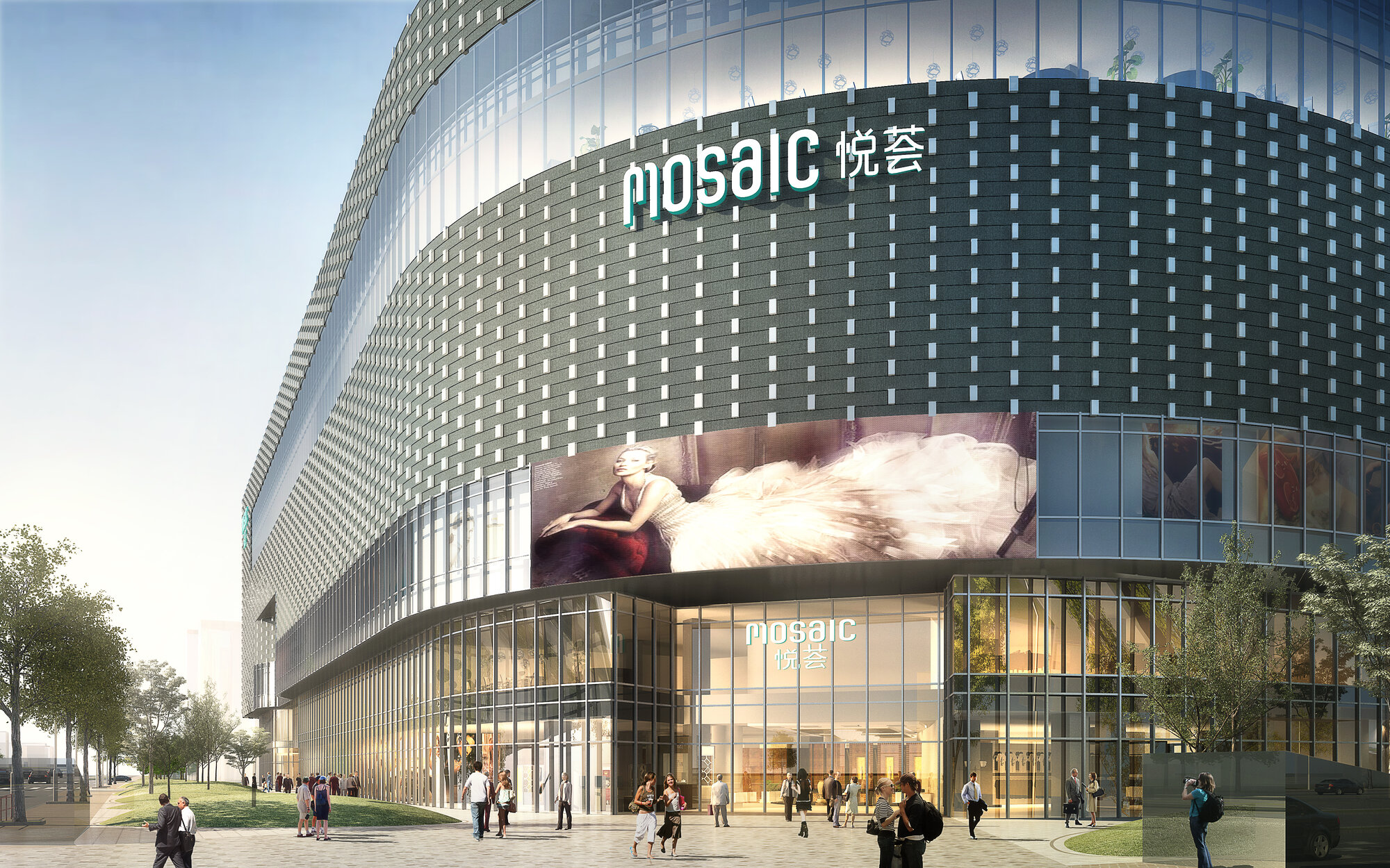 Entry design of Huiyue shopping mall building
