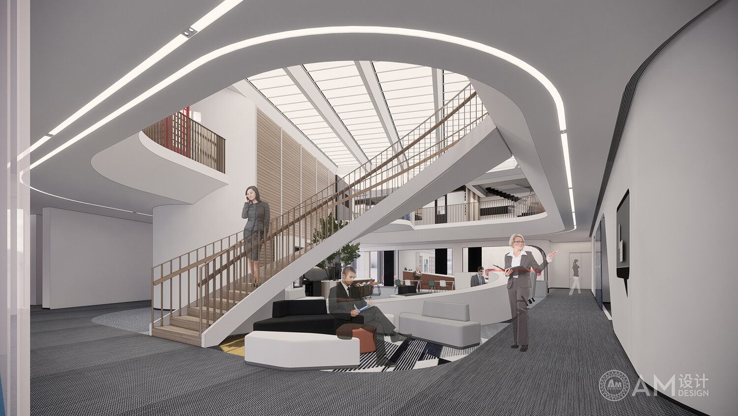 Design of five floor cooperative office area