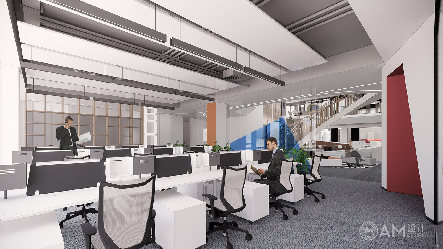 Design of five floor comprehensive office area