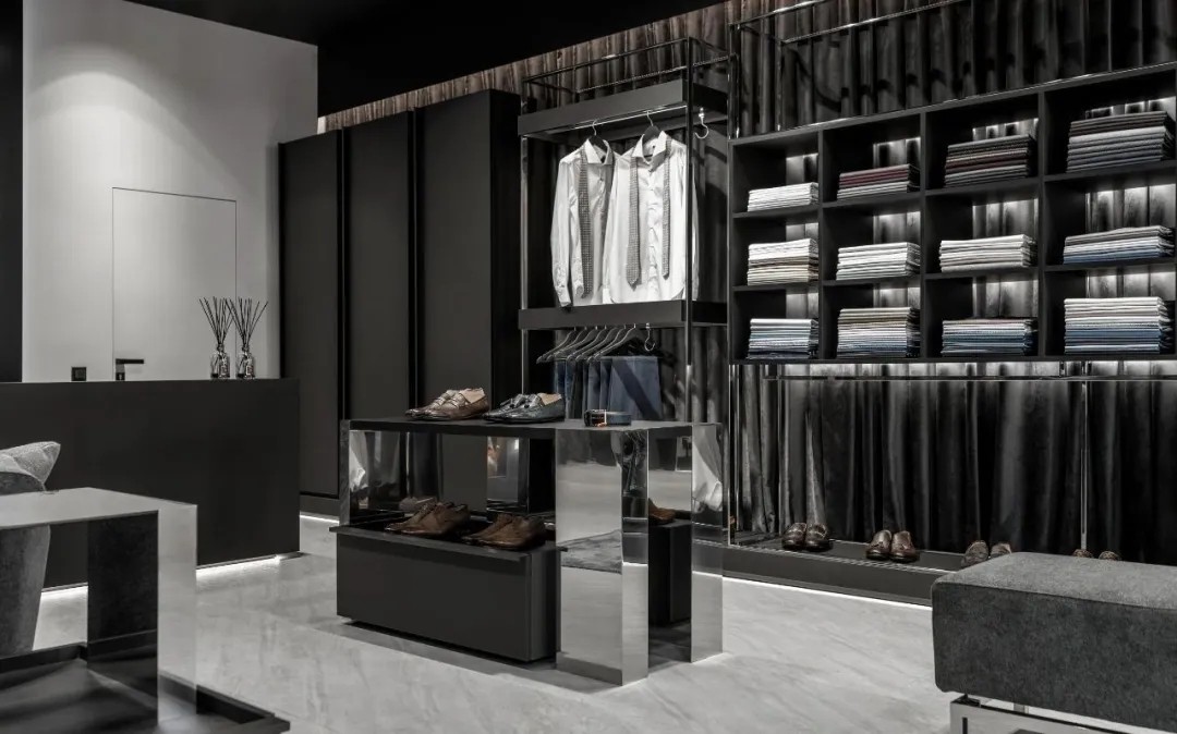 Design of the display area of the men's clothing store