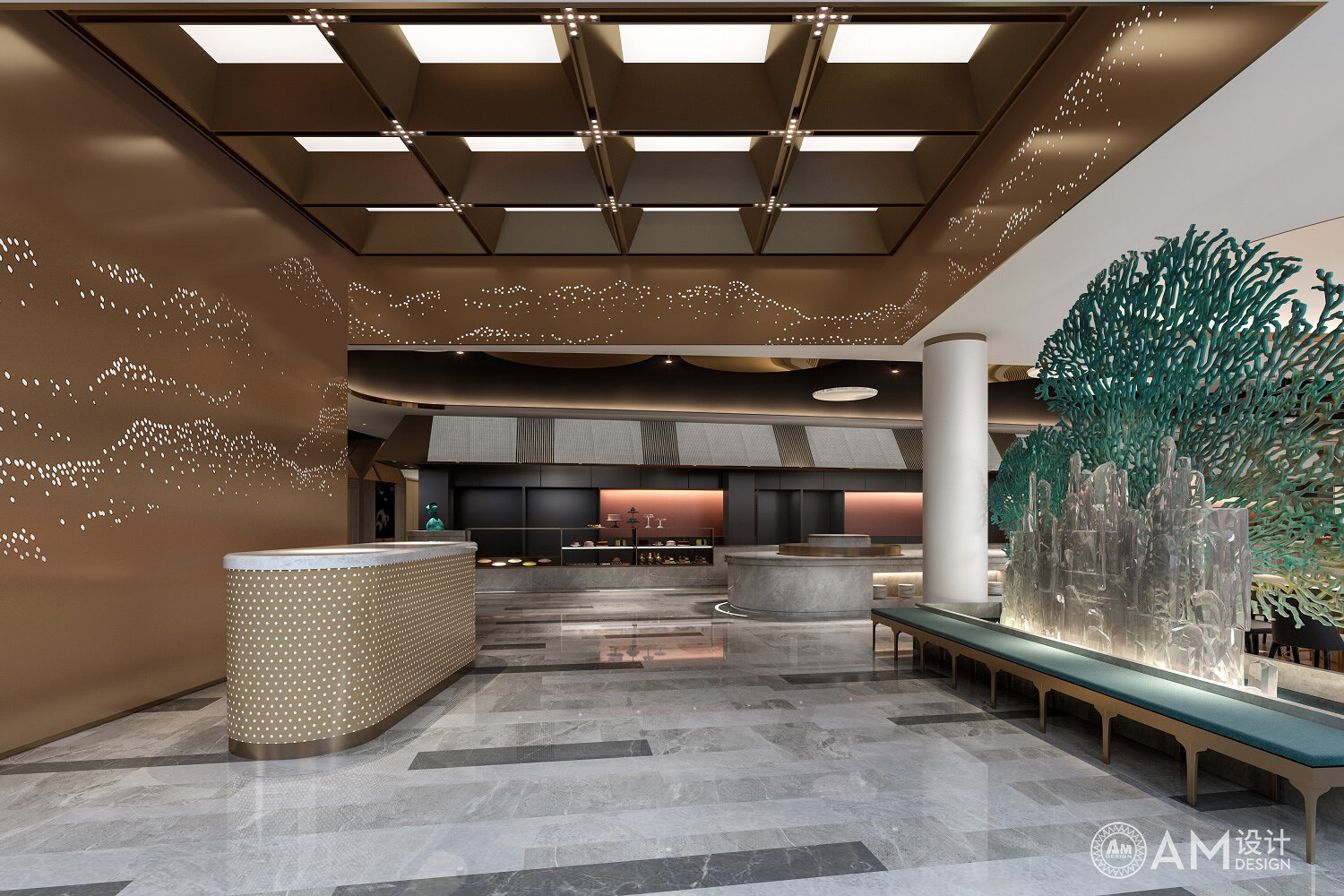 AM | Lobby design of Cangzhou Teppanyaki cafeteria
