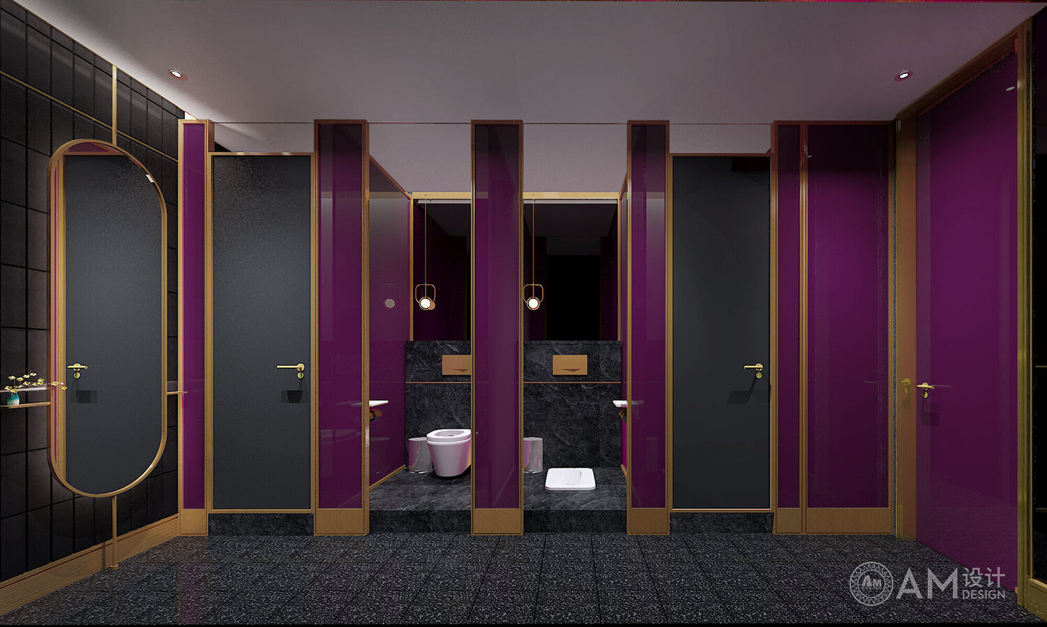 AM | Young and old boy music restaurant bathroom design