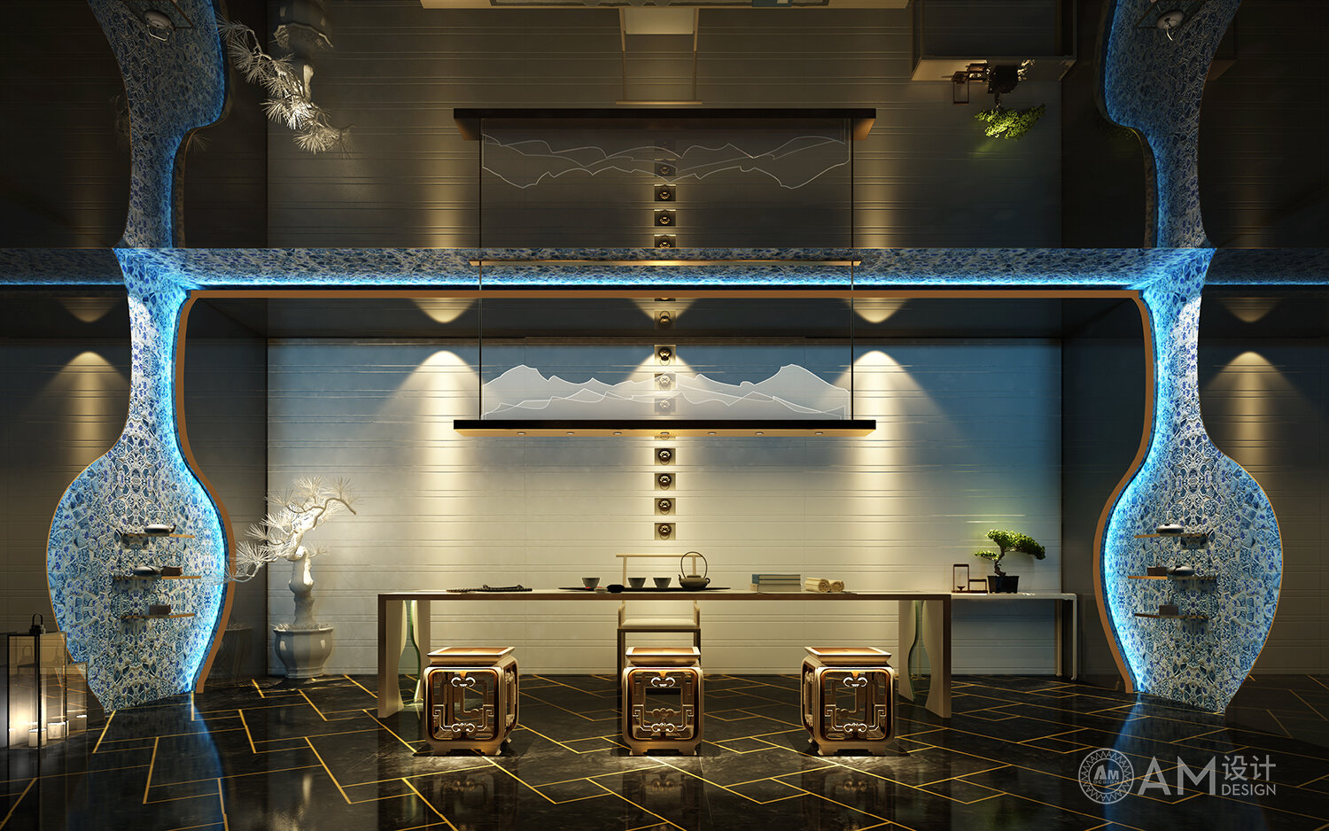 AM | Ziyihui Club Design_Tea Room