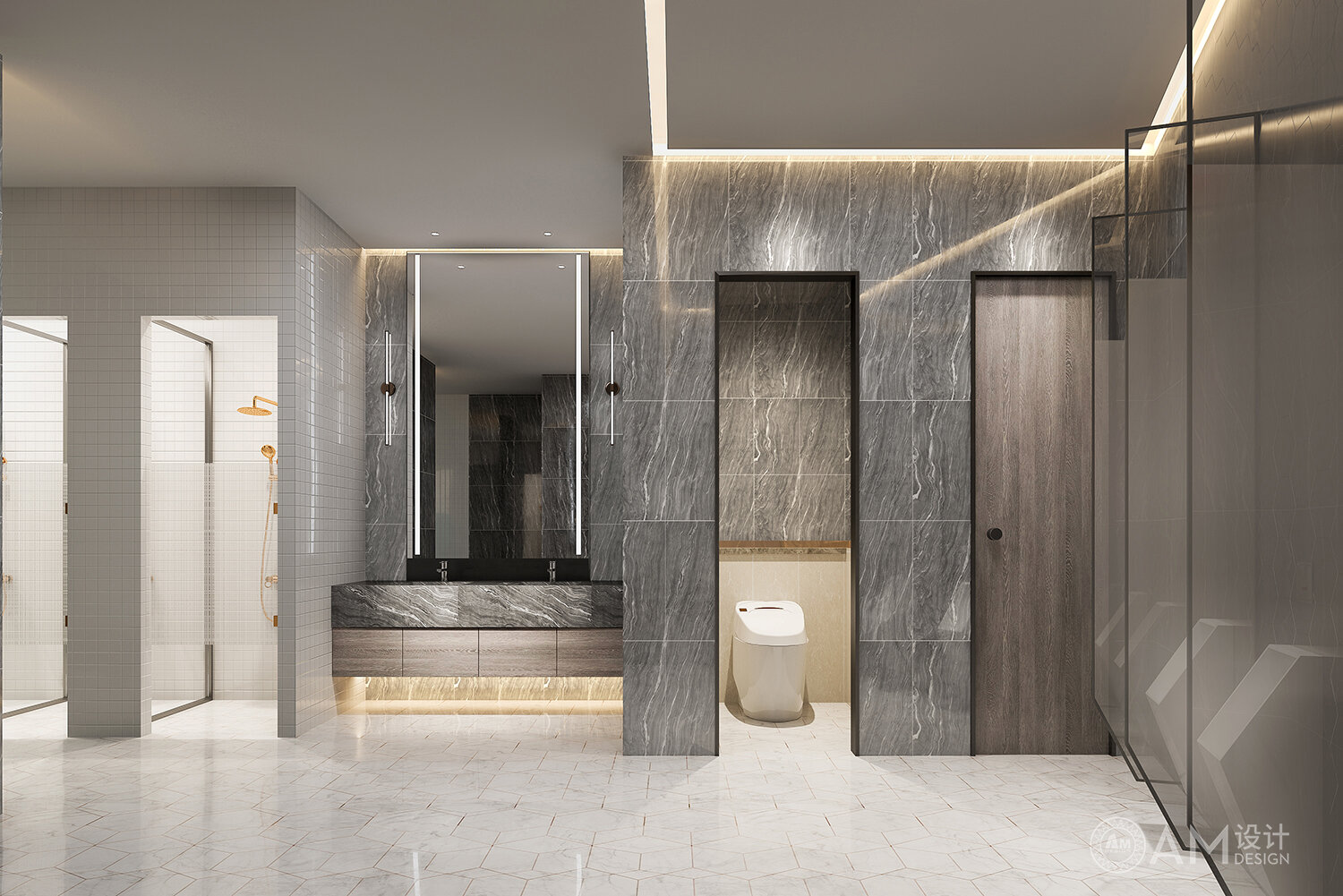 AM | Hefei Fitness Gym Men's Changing Shower Area Design