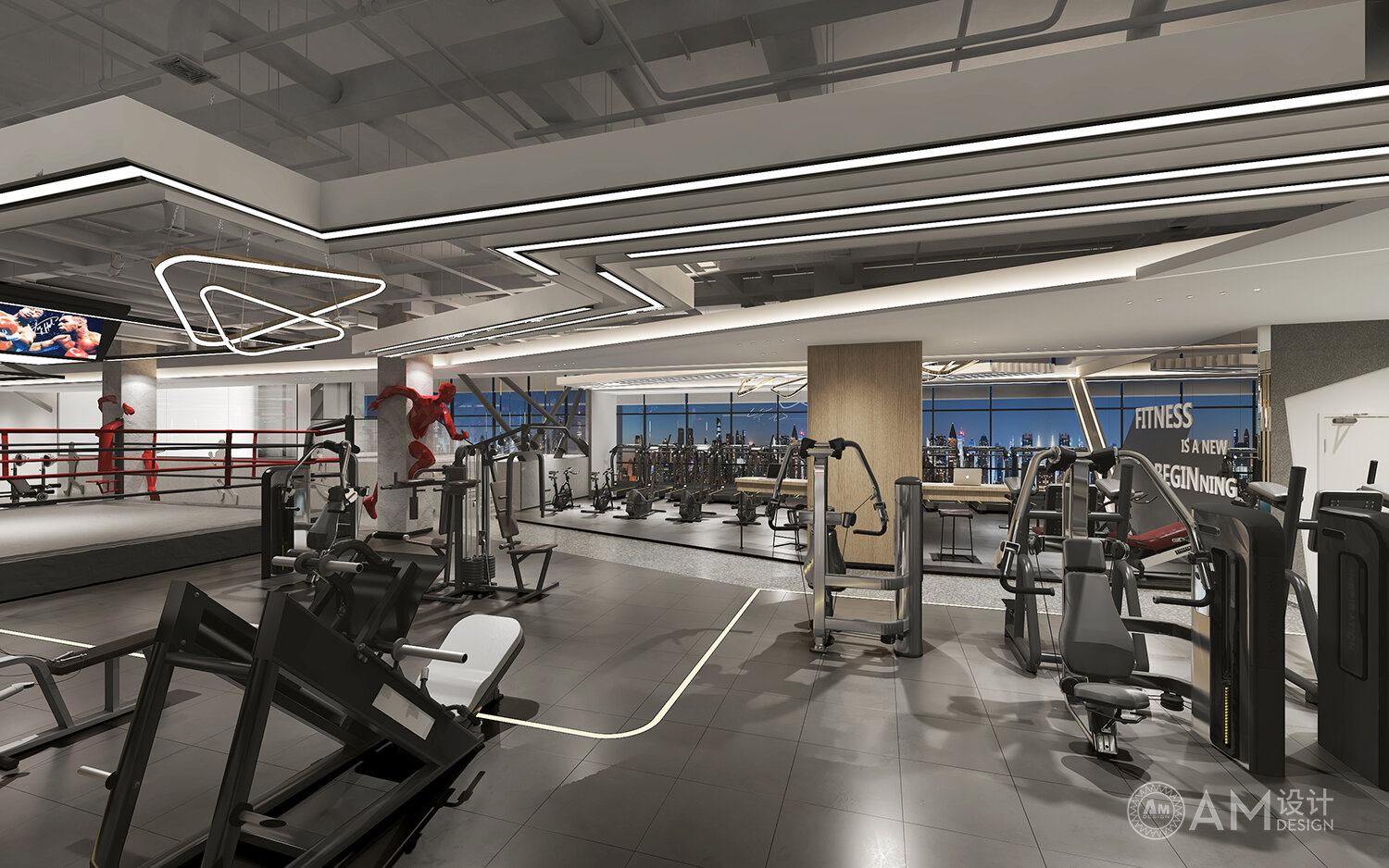 AM | Hefei Fitness Center Combined Equipment Area Design