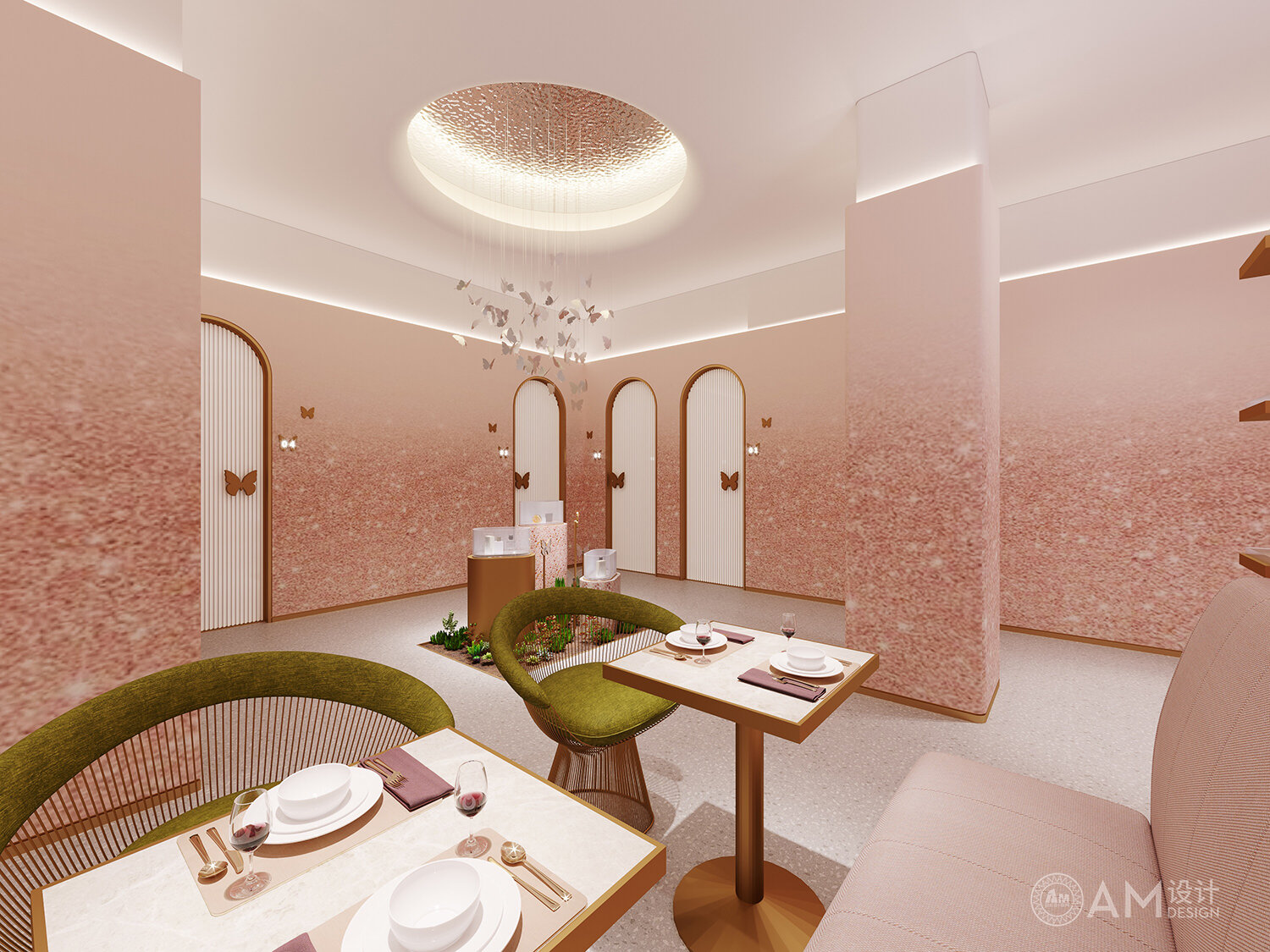 AM | Antisen Beauty Academy Design_VIP dining area and corridor