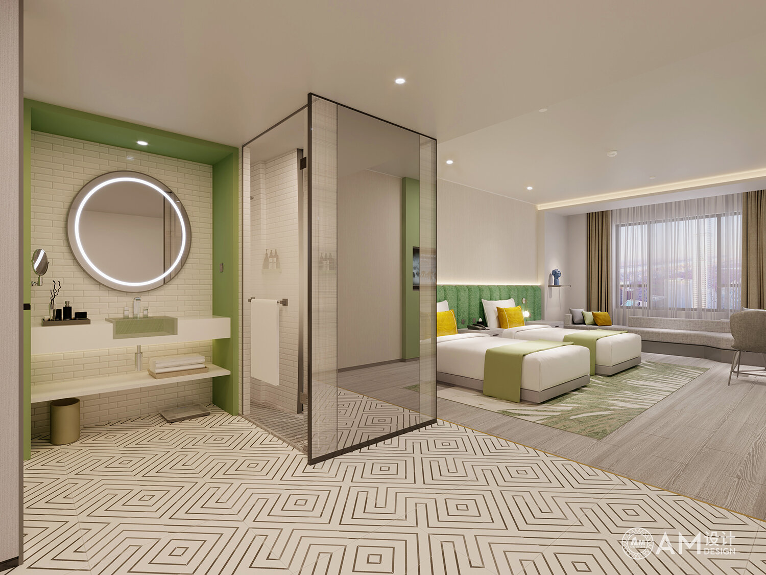 Am | guest room design of Weinan Jianguo Hotel