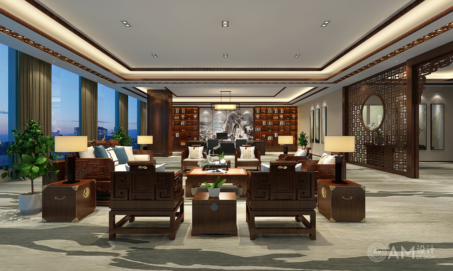 AM | Design of the boss's office of the headquarters building of King Group