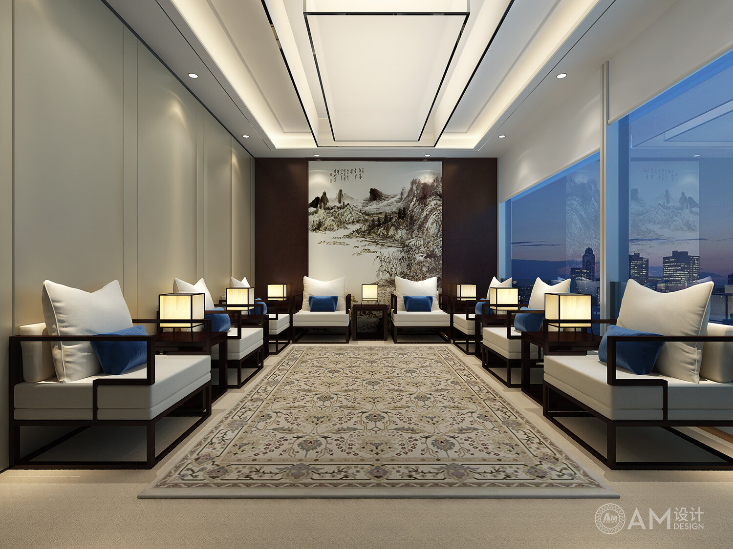 AM | Design of reception room in the office building of King Group Headquarters
