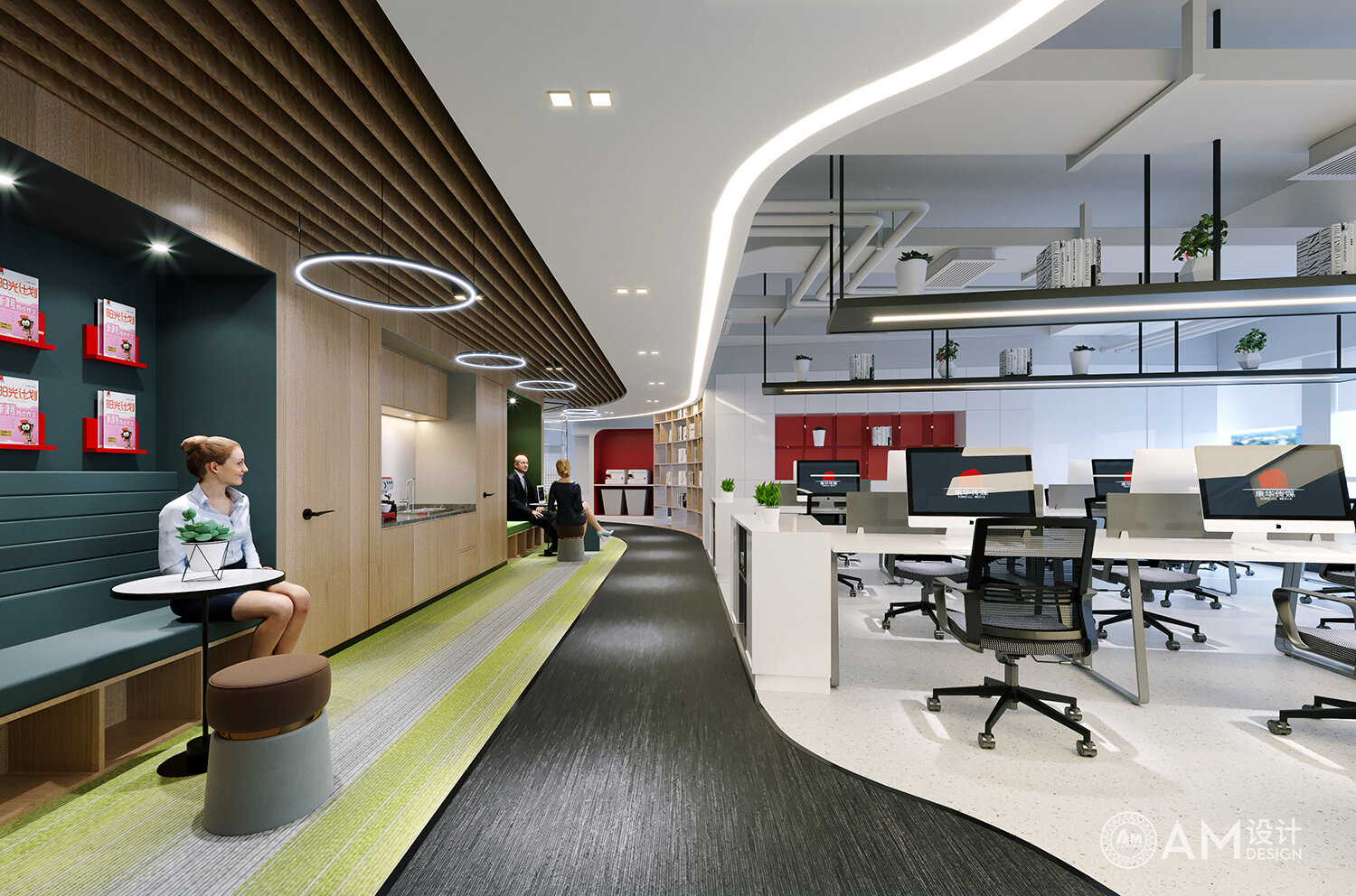 AM DESIGN | Open office area design of Shandong Kanghua Media Internet Company