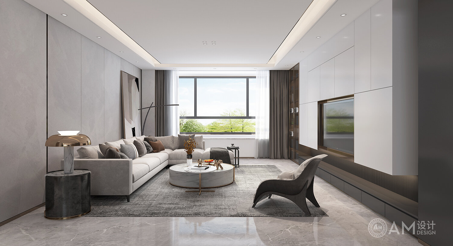 AM DESIGN | Shaanxi Shangluo Mansion Living Room Design