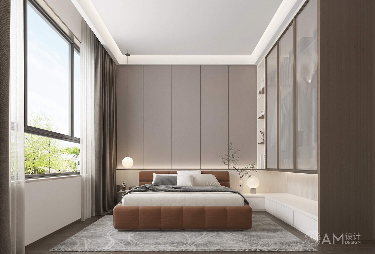 AM DESIGN | The second bedroom design of Shangluo Mansion, Shaanxi