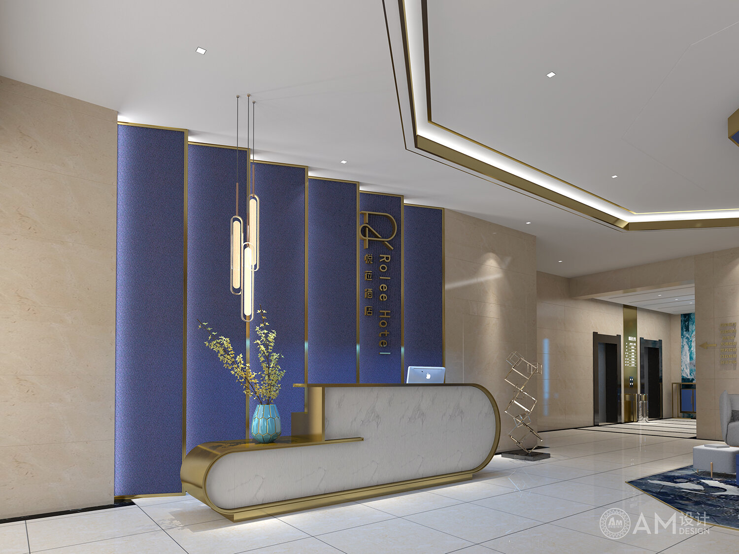 AM DESIGN | Front desk design of Xi'an Yuelai Hotel
