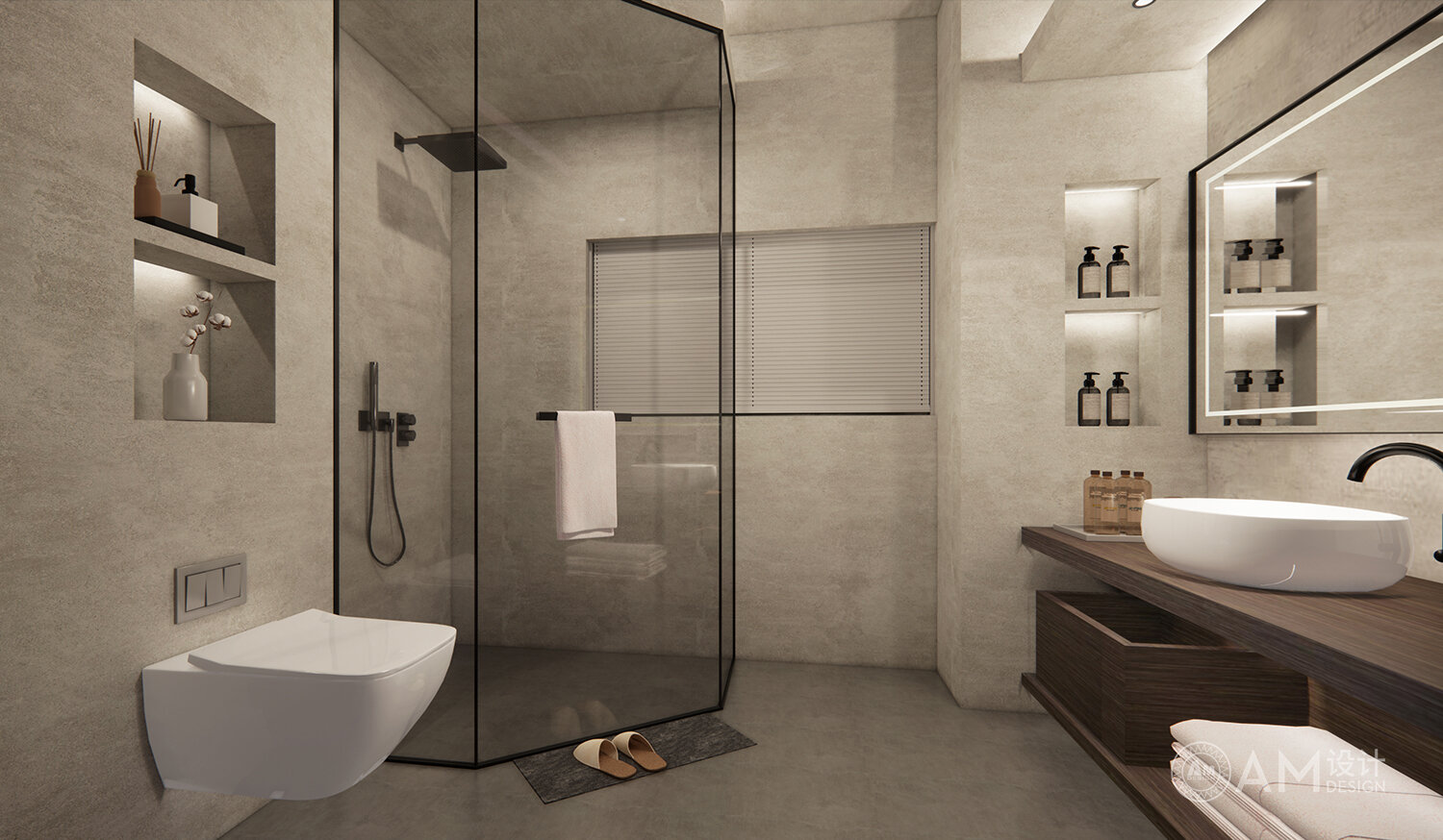 AM DESIGN | Design of guest room and bathroom in Qianhouyuan B&B, Jizhou District, Tianjin