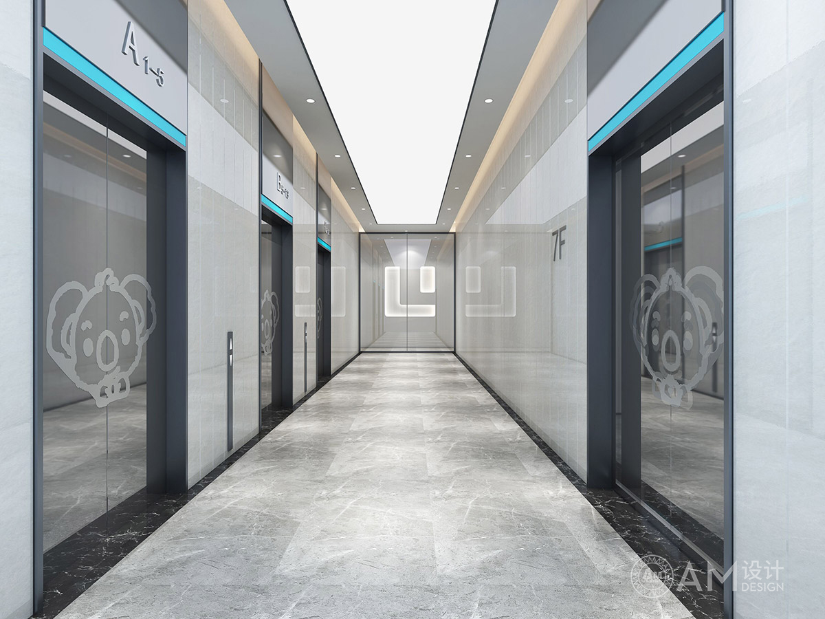 AM DESIGN | Design of the elevator hall in the office of Beijing Lakala Holding Group